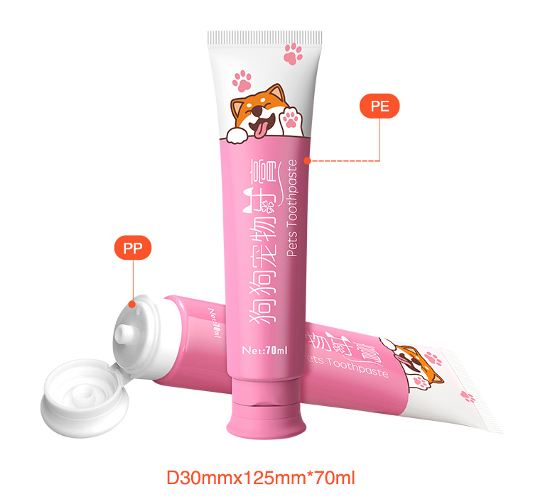 Embalaje de tubo de pasta de dientes para mascotas de 70 ml