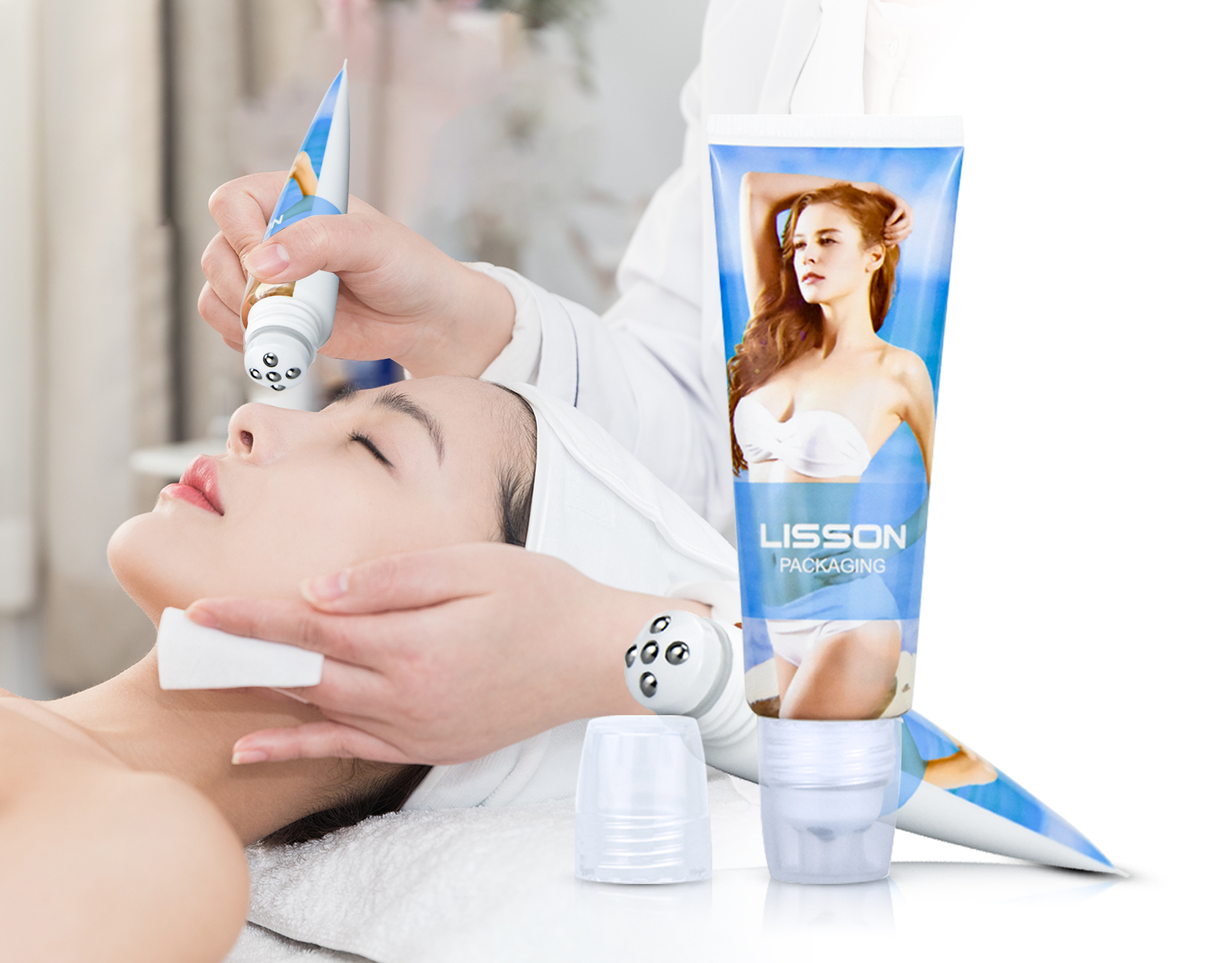custom printed neck cream massage tube