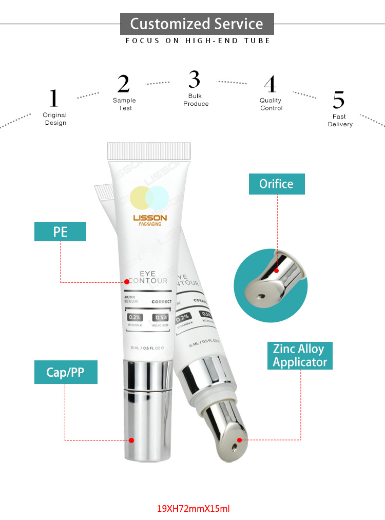 Eye cream tube with metal tip manufacturer