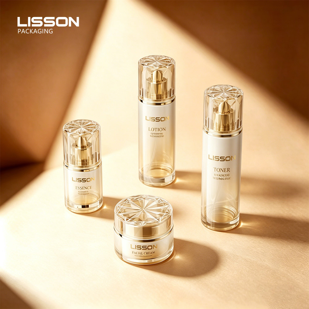 Elegant acrylic skincare packaging set