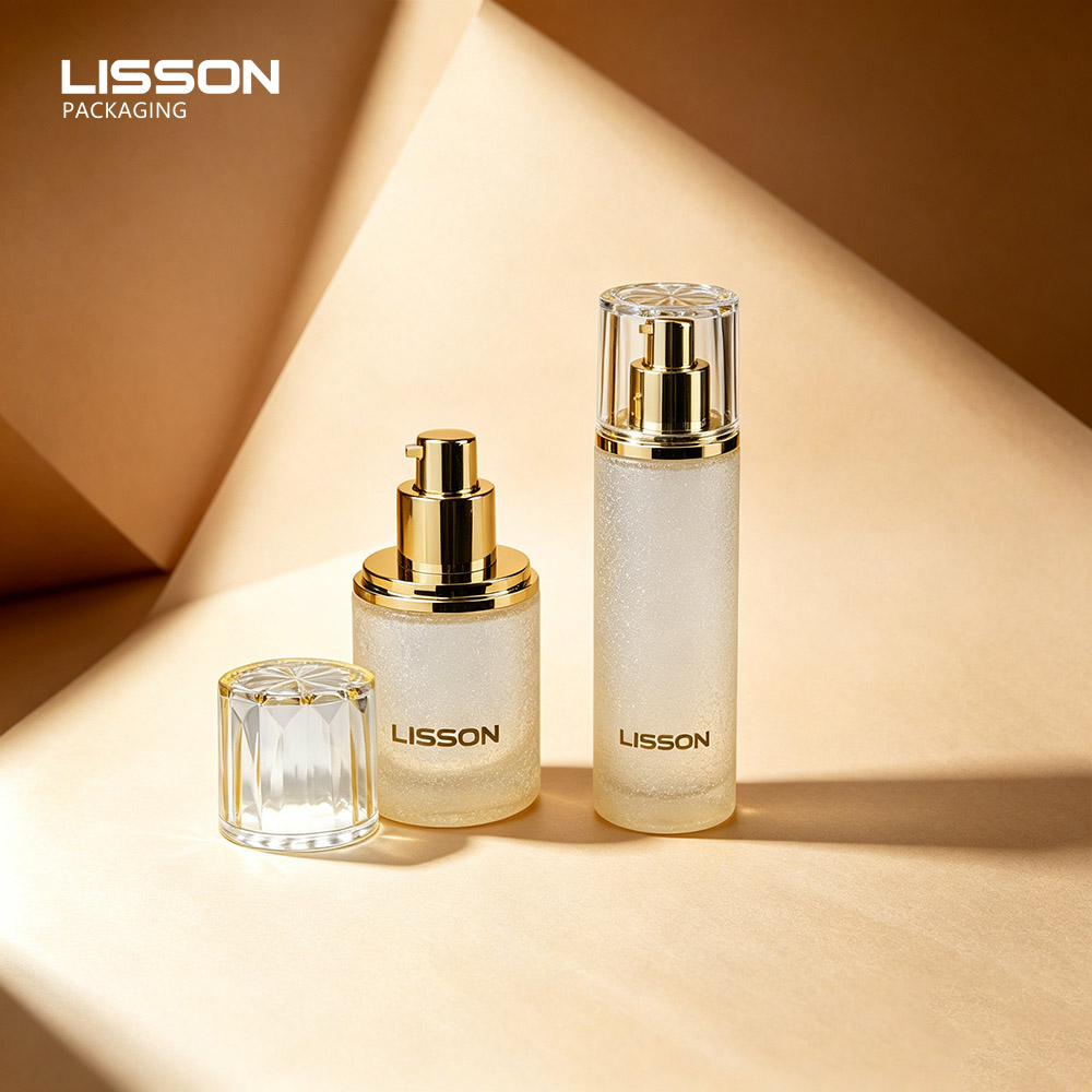 Glitter frosted cosmetic bottle set