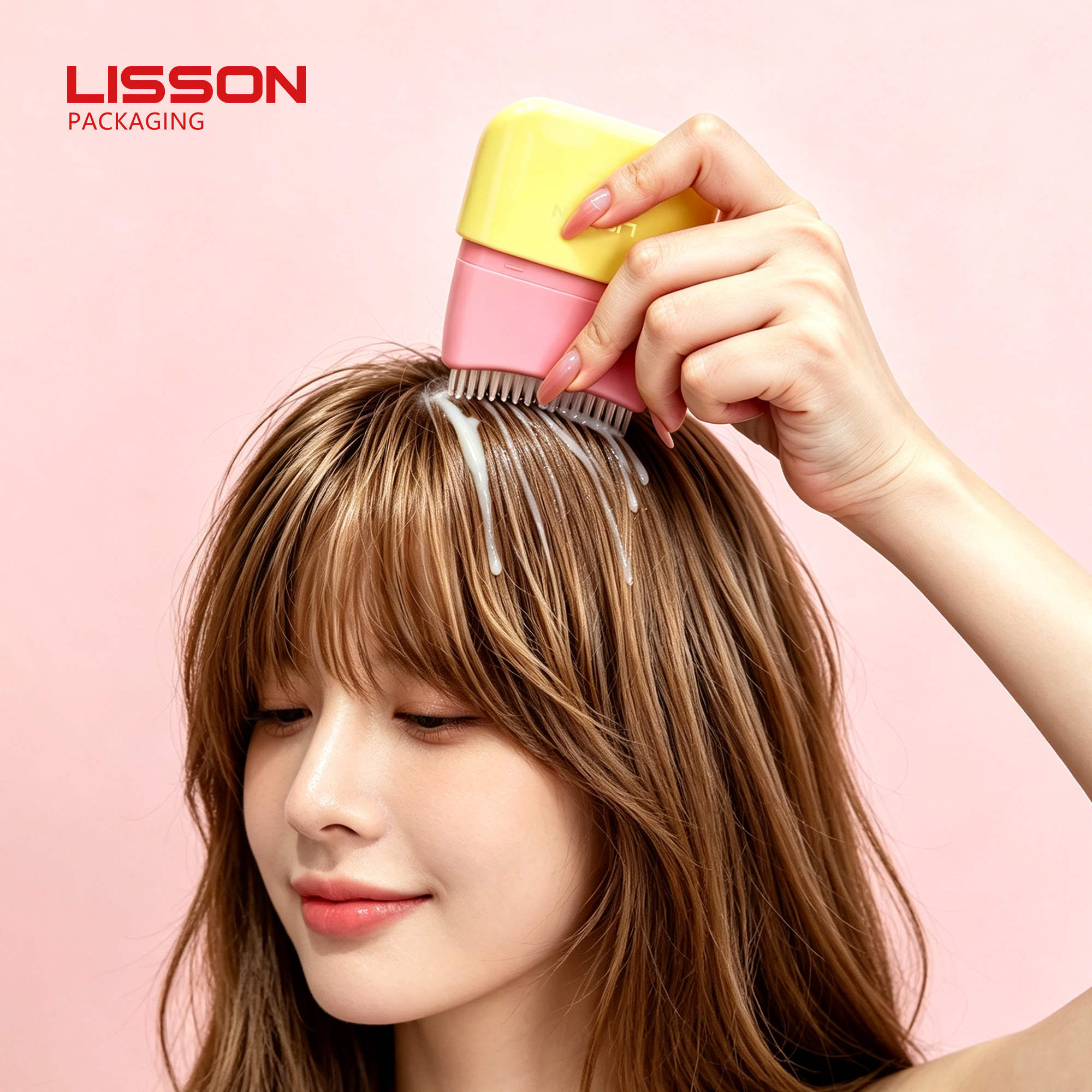 empty hair oil comb bottle