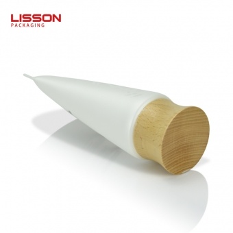 embalaje de tubo de loción cosmética personalizado con tapa de madera