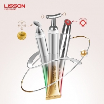 Crema para el contorno de ojos con masaje vibratorio en tubo