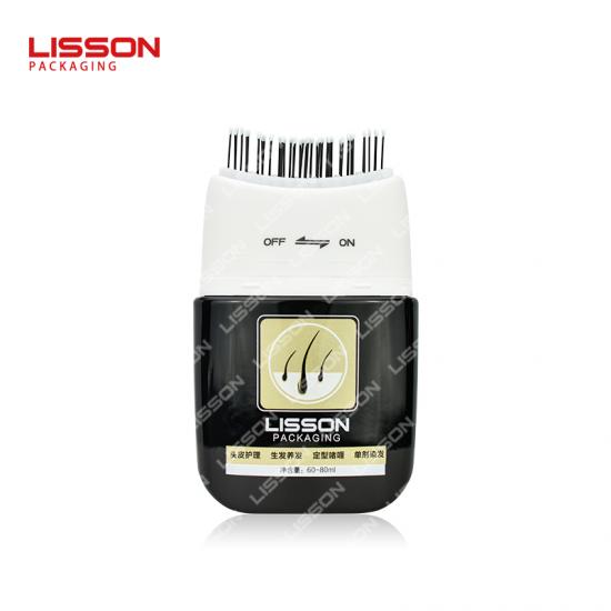 Botella de cuidado del cabello con válvula de encendido/apagado con peine de nailon