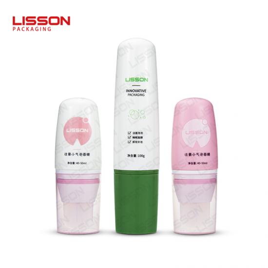 Cabezal de espátula ovalado de silicona para tubo cosmético