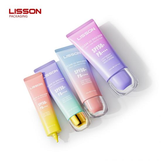 Tubo ovalado cosmético personalizado con tapa de doble capa