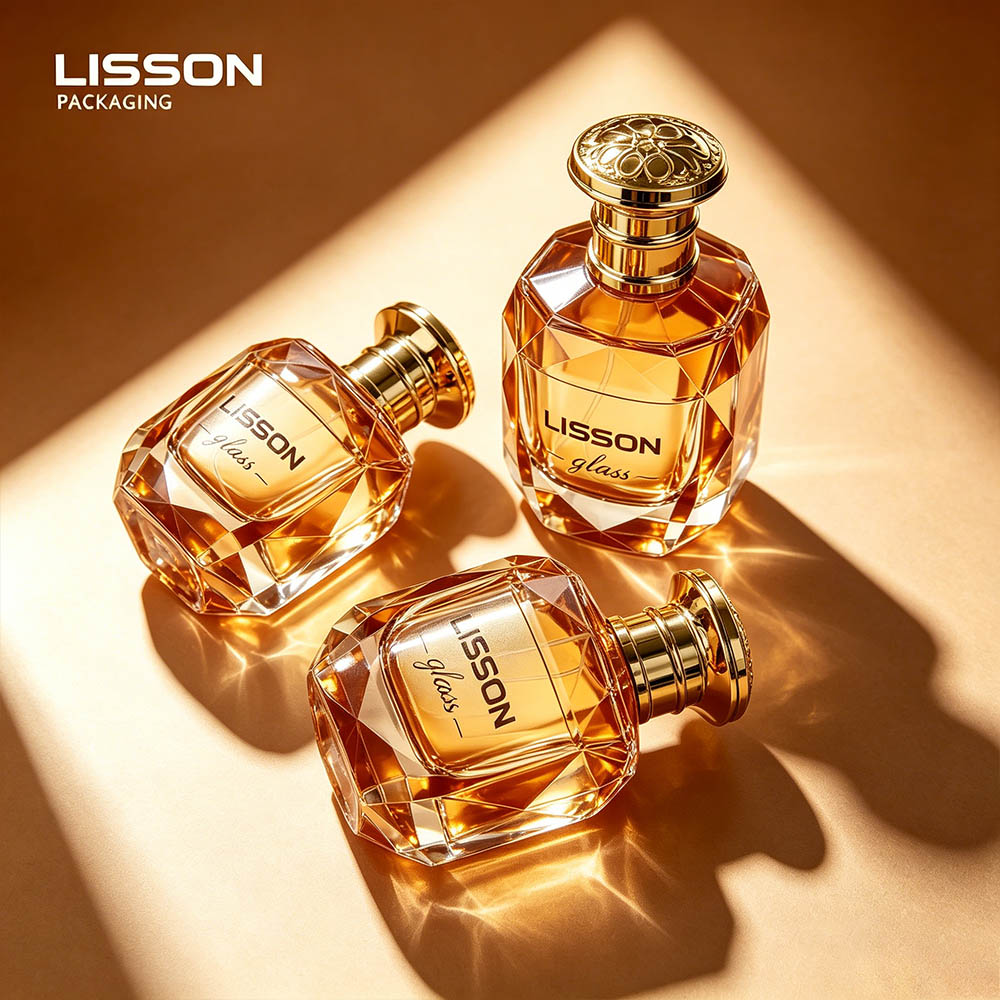 diamond-cut glass bottle