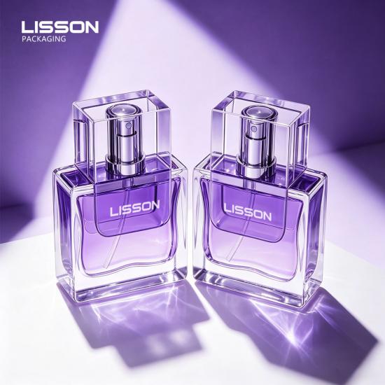 botella de vidrio cuadrada plana para perfume de 15 ml y 30 ml