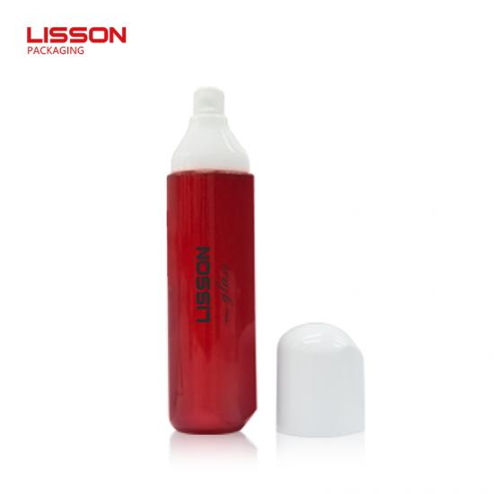 Set de frasco y tarro de vidrio para cuidado de la piel rojo de lujo