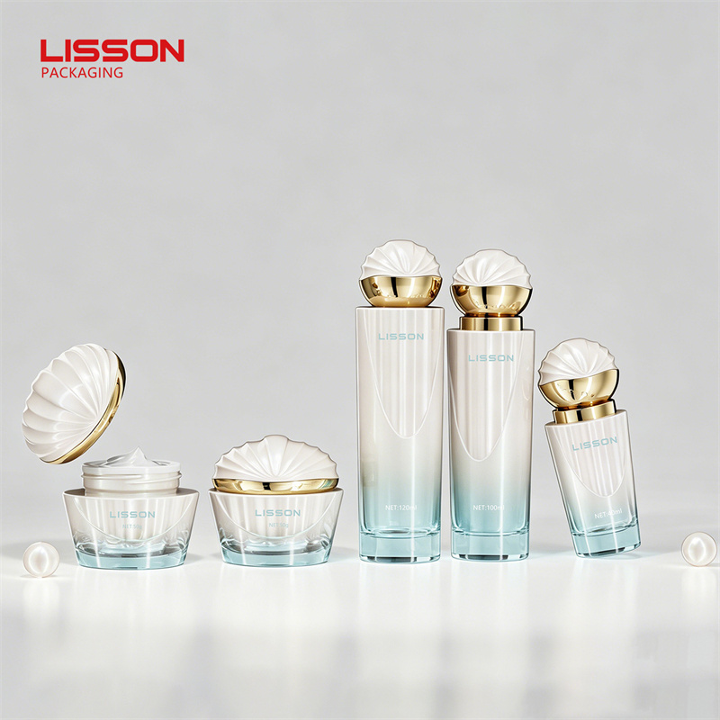 luxury glass skincare bottle and jar