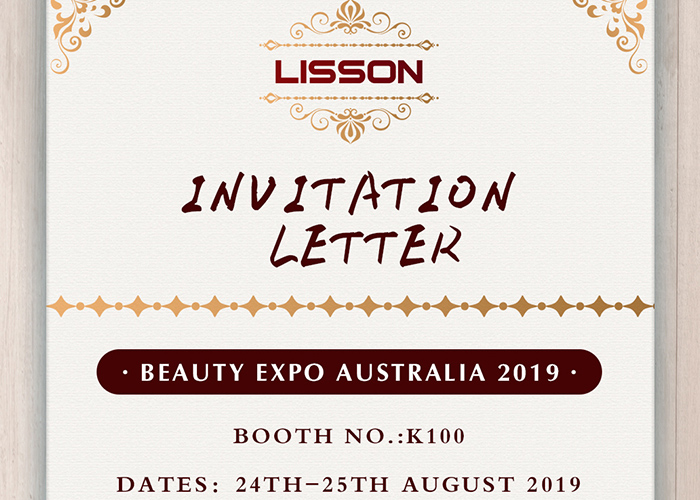 carta de invitación para la expo de belleza australia 2019